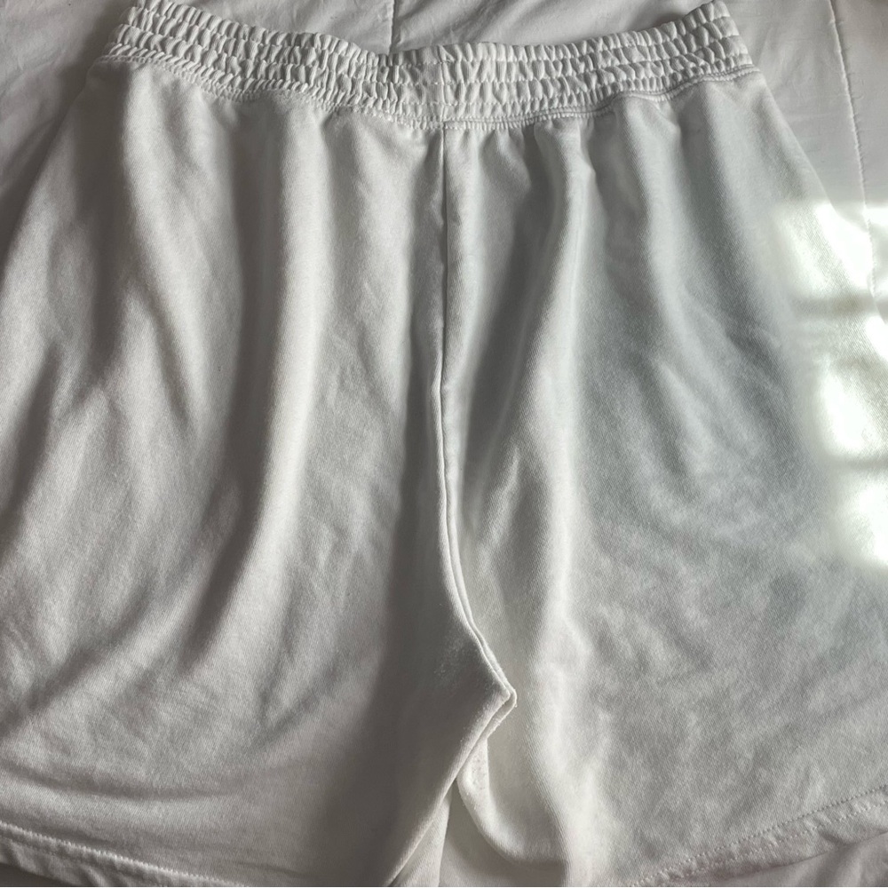 White Elastic Waist Shorts